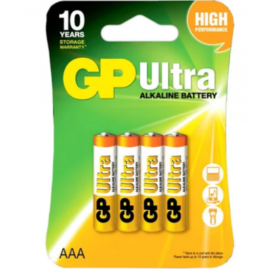 GP ULTRA ALKALİN 4’LÜ 1,5V  GP AAA Ultra Alkalin İnce Pil