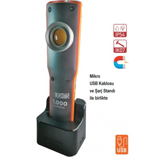 NTLİGHTS 1000 lm + 200 lm Ledli Oto Tamir Feneri NTLİGHTS 1000 lm + 200 lm Ledli Oto Tamir Feneri