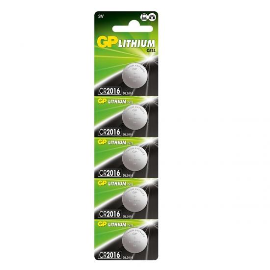 GP CR2016 LİT. 3V 5’Lİ  PARA PİL