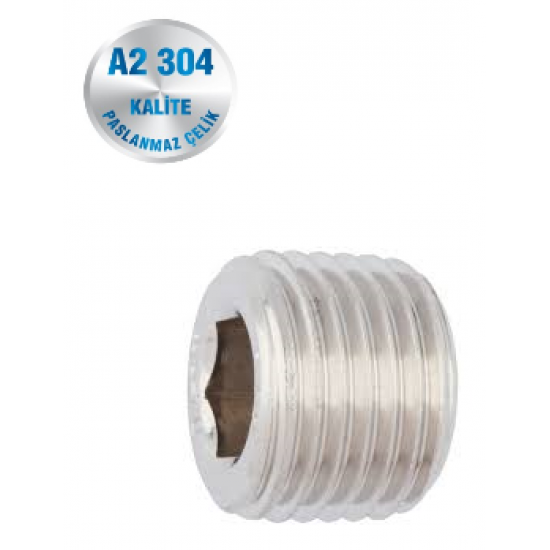 İNOX METRİK İNCE DİŞ SETİSKUR KÖR TAPA A2-304 KALİTE DIN 906 İNOX METRİK İNCE DİŞ SETİSKUR KÖR TAPA A2-304 KALİTE DIN 906