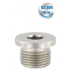 İNOX METRİK İNCE DİŞ ALYEN BAŞLI  KÖR TAPA A2-304 KALİTE DIN 908