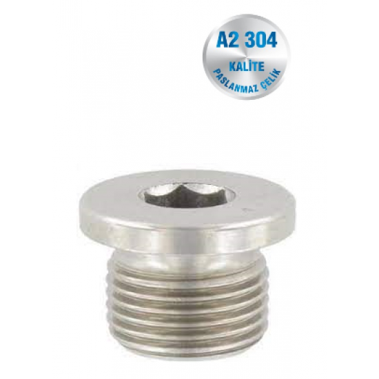 İNOX METRİK İNCE DİŞ ALYEN BAŞLI  KÖR TAPA A2-304 KALİTE DIN 908