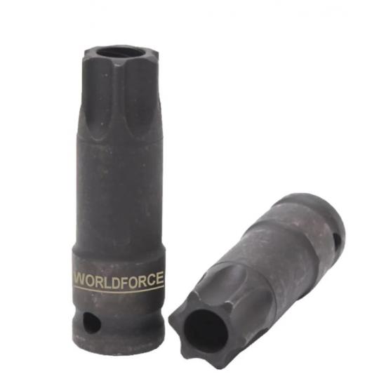 WORLDFORCE Torx Lokma Darbeli T100 Delikli 1/2’’ WORLDFORCE Torx Lokma Darbeli T100 Delikli 1/2’’