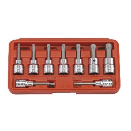 GENIUS KROMAJLI LOKMALI TORX ALLEN TAKIMI KISA 1/2" 9 PARÇA BS-409T GENIUS KROMAJLI LOKMALI TORX ALLEN TAKIMI KISA 1/2" 9 PARÇA BS-409T