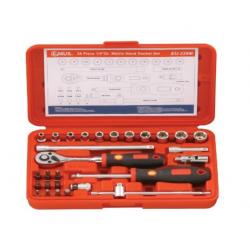 GENIUS ALTIKÖŞE KROMAJLI LOKMA TAKIMI KISA 1/4" 28 PARÇA EU-228M