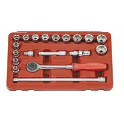 GENIUS ALTIKÖŞE KROMAJLI LOKMA TAKIMI KISA 3/8" 19 PARÇA EU-319M