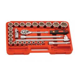 GENIUS ALTIKÖŞE KROMAJLI LOKMA TAKIMI KISA 1/2" 26 PARÇA EU-426M