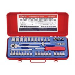 GENIUS ALTIKÖŞE KROMAJLI LOKMA TAKIMI KISA 1/4" 37 PARÇA GS-237S