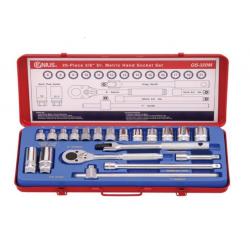 GENIUS ALTIKÖŞE KROMAJLI LOKMA TAKIMI KISA 3/8" 20 PARÇA GS-320M