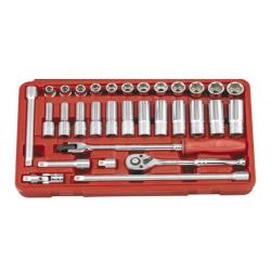 GENIUS ALTIKÖŞE KROMAJLI LOKMA TAKIMI KISA-UZUN 3/8" 31 PARÇA GS-331M