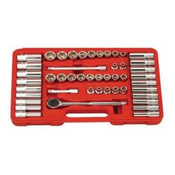 GENIUS ALTIKÖŞE KROMAJLI LOKMA TAKIMI KISA-UZUN 3/8" 47 PARÇA GS-347MS