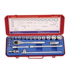 GENIUS ALTIKÖŞE KROMAJLI LOKMA TAKIMI KISA 1/2" 22 PARÇA GS-422M