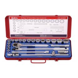 GENIUS ALTIKÖŞE KROMAJLI LOKMA TAKIMI KISA 1/2" 24 PARÇA GS-424M3