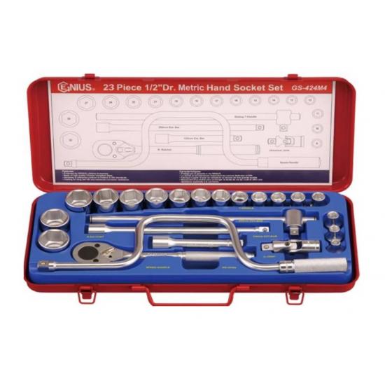 GENIUS ALTIKÖŞE KROMAJLI LOKMA TAKIMI KISA 1/2" 24 PARÇA GS-424M4 GENIUS ALTIKÖŞE KROMAJLI LOKMA TAKIMI KISA 1/2" 24 PARÇA GS-424M4