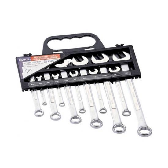 GENIUS KOMBİNE ANAHTAR TAKIMI 1/4"-7/8" 11 PARÇA İNÇ HS-011S 
