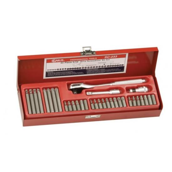 GENIUS BİTS UÇ TAKIMI 5/16"-Arkalı 33 PARÇA SC-233 GENIUS BİTS UÇ TAKIMI 5/16"-Arkalı 33 PARÇA SC-233