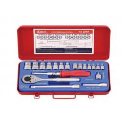 GENIUS KROMAJLI TORX LOKMA TAKIMI KISA 1/4" - 3/8" 19 PARÇA TX-2319