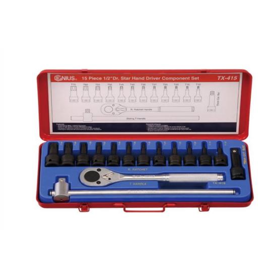 GENIUS HAVALI LOKMALI TORX ALLEN TAKIMI KISA 1/2" 15 PARÇA TX-415 GENIUS HAVALI LOKMALI TORX ALLEN TAKIMI KISA 1/2" 15 PARÇA TX-415