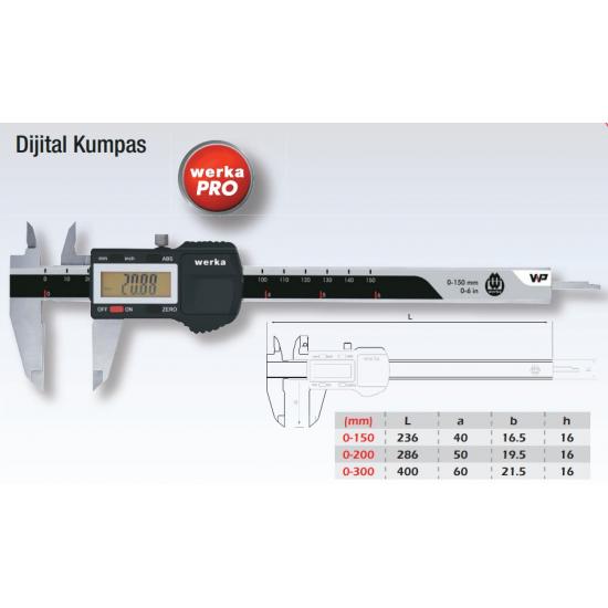 WERKA Dijital Kumpas 0-150mm