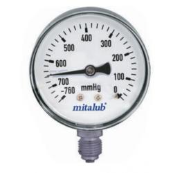 MİTALUB Metal Gövde Vakummetre Alttan Çıkış MİTALUB Metal Gövde Vakummetre Alttan Çıkış