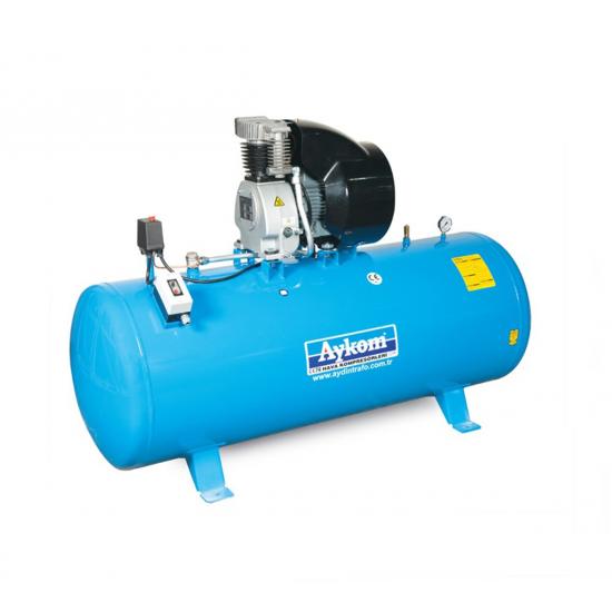 AKUPLE ÇİFT KADEMELİ PİSTONLU KOMPRESÖR 530 LT 380 V 7,5 HP AYDIN TRAFO