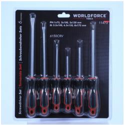 WORLDFORCE Tornavida Seti 6 Parça 6150CRV (PH:1x75, 2x100, 3x150mm)(SL 5.5x100, 6.5x150, 8x175mm) 11473 WORLDFORCE Tornavida Seti 6 Parça 6150CRV (PH:1x75, 2x100, 3x150mm)(SL 5.5x100, 6.5x150, 8x175mm) 11473