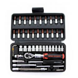 WORLDFORCE Lokma Takımı 46 Parça S-Ultra 1/4’’ Uzatmalı Cırcır WORLDFORCE Lokma Takımı 46 Parça S-Ultra 1/4’’ Uzatmalı Cırcır