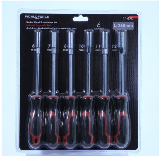 WORLDFORCE Lokmali Tornavida Seti 6 Parça CRV (6,7,8,10,11,13mm) 11470