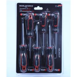 WORLDFORCE Torx Tornavida Seti 6 Parça 6150CRV (T10,T15,T20,T25,T27,T30) 11471