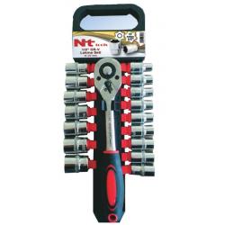 NT 17 Parça 1/2" Altı Köşe CrV Lokma Seti