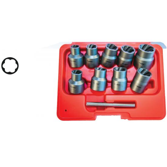 YAMA 9 Parça 1/2" CrMo Yıpranmış Cıvata ve Bozuk Somun Sökme Lokma Seti YAMA 9 Parça 1/2" CrMo Yıpranmış Cıvata ve Bozuk Somun Sökme Lokma Seti