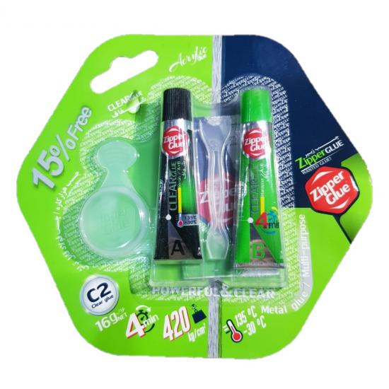 Zipper Glue çok amaçlı şeffaf iki bileşenli yapıştırıcı 16 g, C2 Zipper Glue çok amaçlı şeffaf iki bileşenli yapıştırıcı 16 g, C2