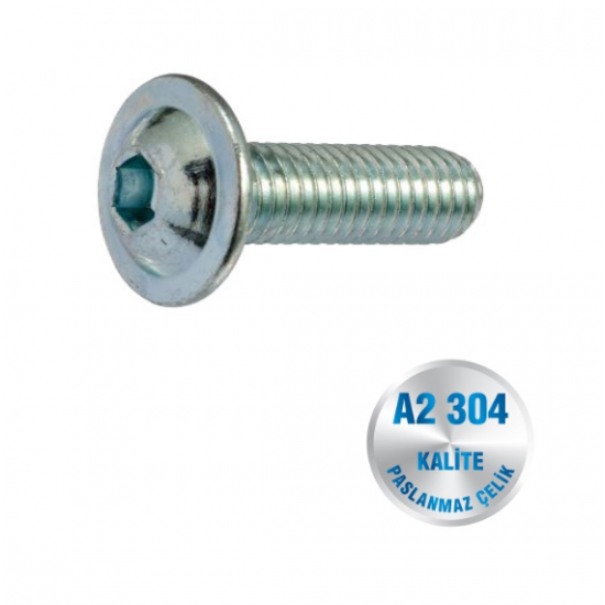 İNOX M10 BOMBEBAŞ PULLU İMBUS CIVATA A2-304 KALİTE ISO 7380-2 İNOX M10 BOMBEBAŞ PULLU İMBUS CIVATA A2-304 KALİTE ISO 7380-2