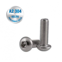 İNOX M10 BOMBEBAŞ İMBUS CIVATA A2-304 KALİTE ISO 7380