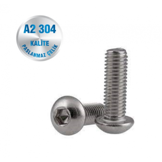 İNOX M10 BOMBEBAŞ İMBUS CIVATA A2-304 KALİTE ISO 7380 İNOX M10 BOMBEBAŞ İMBUS CIVATA A2-304 KALİTE ISO 7380