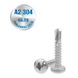 İNOX  3.5 MM YILDIZ SİLİNDİR BAŞLI MATKAP UÇLU VİDA A2-304 KALİTE DIN 7504-M