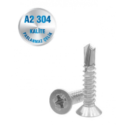 İNOX 3.5 MM YILDIZ HAVŞA BAŞLI MATKAP UÇLU VİDA A2-304 KALİTE DIN 7504-O