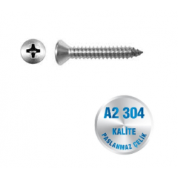 İNOX 2.9 MM YILDIZ MERCİMEK BAŞLI SAC VİDASI A2-304 KALİTE DIN 7983