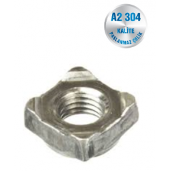 İNOX KARE KAYNAK SOMUNU A2-304 KALİTE DIN 928