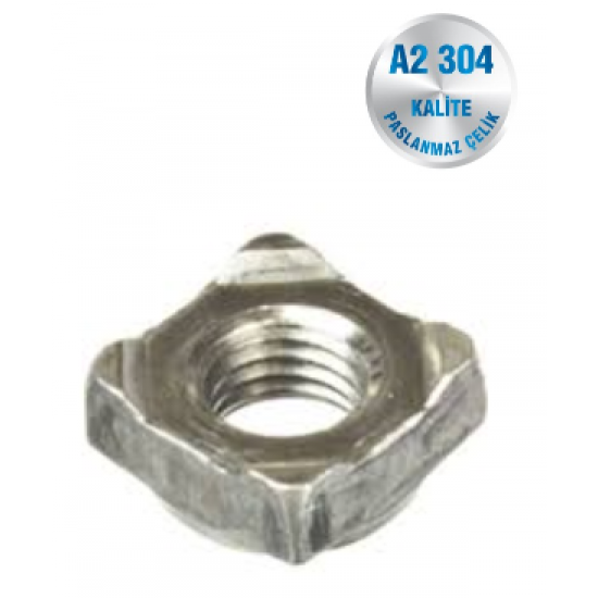 İNOX KARE KAYNAK SOMUNU A2-304 KALİTE DIN 928