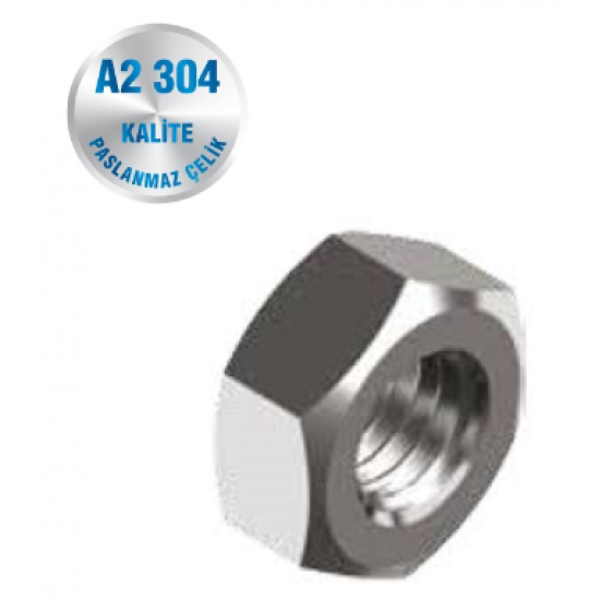 İNOX SOL DİŞ SOMUN A2-304 KALİTE DIN 934S