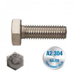 İNOX M10 CİVATA TAM DİŞ A2-304 KALİTE DIN 933