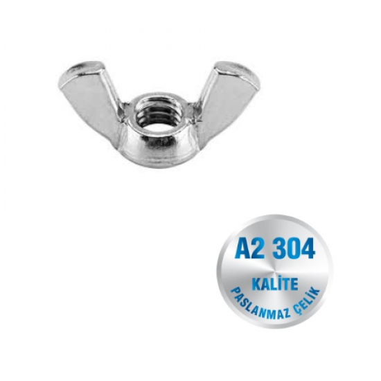 İNOX KELEBEK SOMUN A2-304 KALİTE DIN 315 İNOX KELEBEK SOMUN A2-304 KALİTE DIN 315