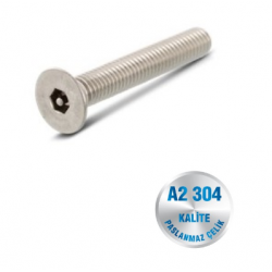 İNOX M8 HAVŞA BAŞ ALYEN GÜVENLİK VİDASI A2-304 KALİTE ART 9113
