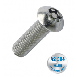 İNOX M6 BOMBE BAŞ TORX GÜVENLİK VİDASI A2-304 KALİTE ART 9121