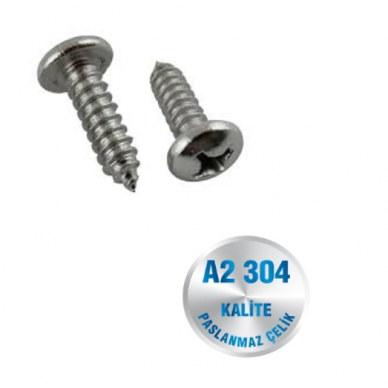 İNOX 2.2 MM YILDIZ SİLİNDİR BAŞLI SAC VİDASI A2-304 KALİTE DIN 7981 İNOX 2.2 MM YILDIZ SİLİNDİR BAŞLI SAC VİDASI A2-304 KALİTE DIN 7981