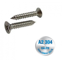 İNOX 2.2 MM YILDIZ HAVŞA BAŞLI SAC VİDASI A2-304 KALİTE DIN 7982