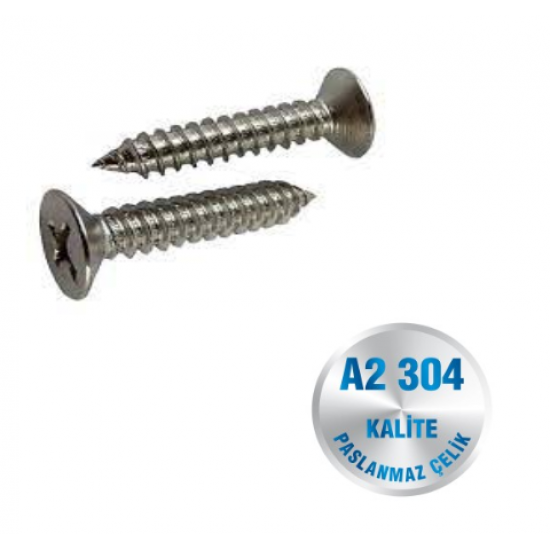 İNOX 2.2 MM YILDIZ HAVŞA BAŞLI SAC VİDASI A2-304 KALİTE DIN 7982 İNOX 2.2 MM YILDIZ HAVŞA BAŞLI SAC VİDASI A2-304 KALİTE DIN 7982