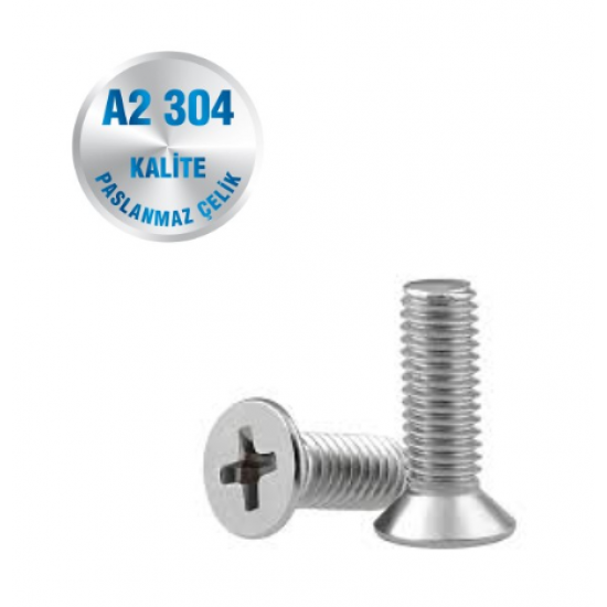 İNOX M2 YILDIZ HAVŞA BAŞLI METRİK VİDA A2-304 KALİTE DIN 965