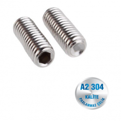 İNOX M2.5 SETİSKUR A2-304 KALİTE DIN 916 İNOX M2.5 SETİSKUR A2-304 KALİTE DIN 916